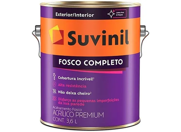 Tinta Suvinil acrilico fosco completo 3,6L - Branco Neve