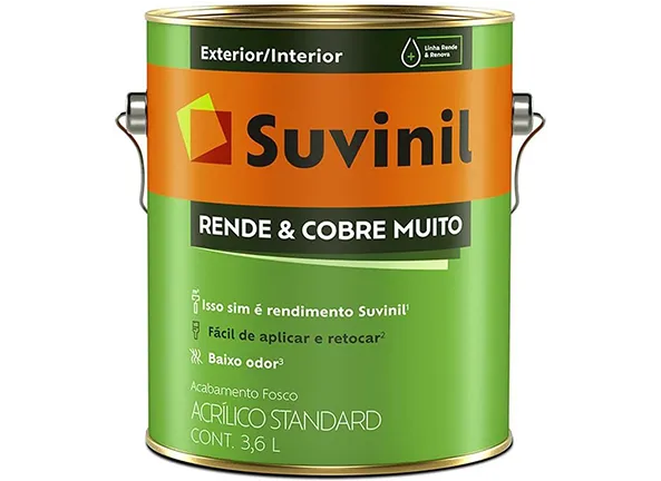 Tinta para paredes acrilico rende e cobre muito 3,6L - Branco