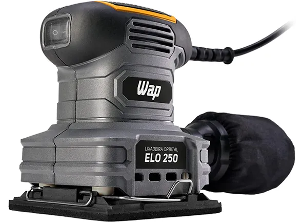 WAP Lixadeira Roto Orbital ELO 250 com Coletor de Pó Removível, Empunhadura e Base Emborrachada, 110 x 105mm 250W 220V